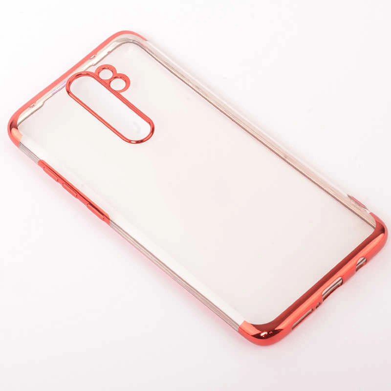 Xiaomi Uyumlu  Redmi Note 8 Pro Kılıf Zore Dört Köşeli Lazer Silikon Kapak-Kırmızı