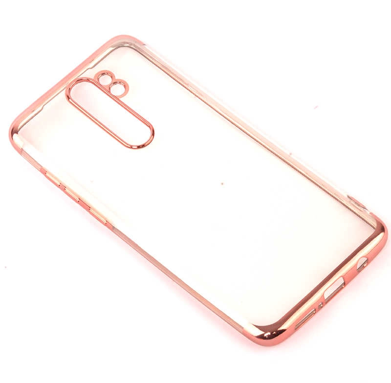 Xiaomi Uyumlu  Redmi Note 8 Pro Kılıf Zore Dört Köşeli Lazer Silikon Kapak-Rose gold
