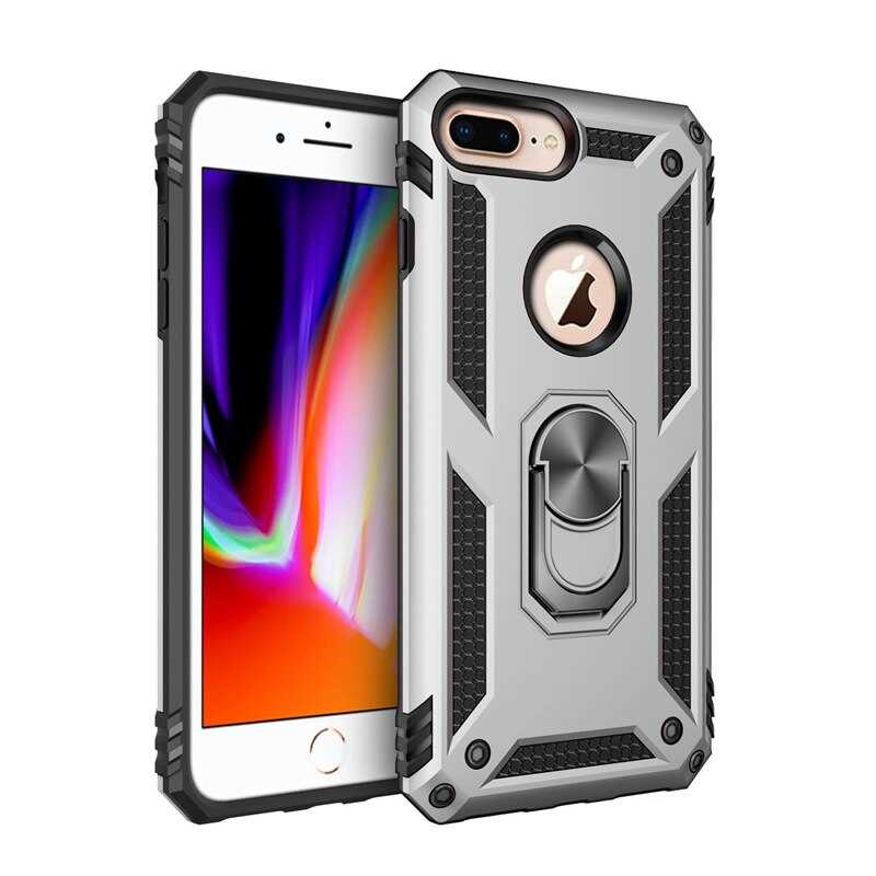 iPhone Uyumlu 7 Plus Kılıf Zore Vega Kapak-Gri