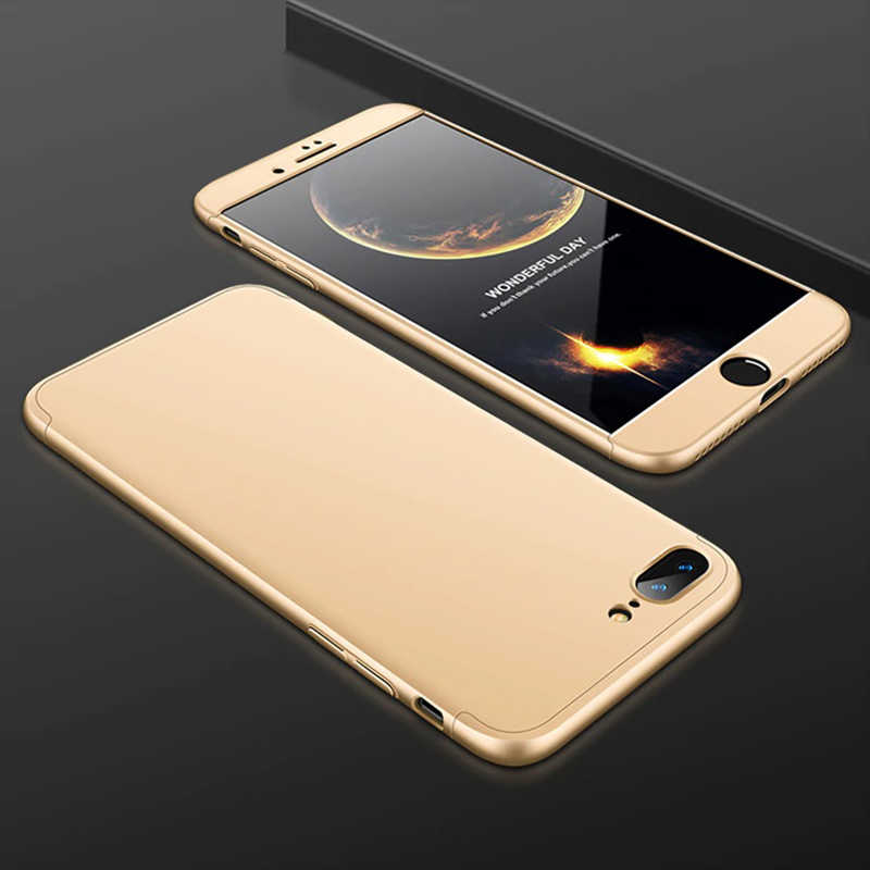 iPhone Uyumlu 8 Plus Kılıf Zore Ays Kapak-Gold