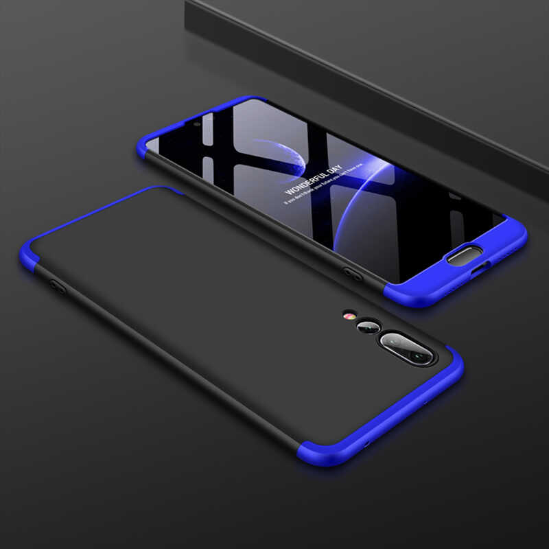 Huawei Uyumlu P20 Pro Kılıf Zore Ays Kapak-Siyah-mavi