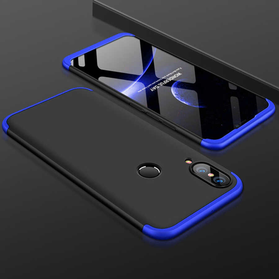 Huawei Uyumlu Y7 Prime 2019 Kılıf Zore Ays Kapak-Siyah-mavi