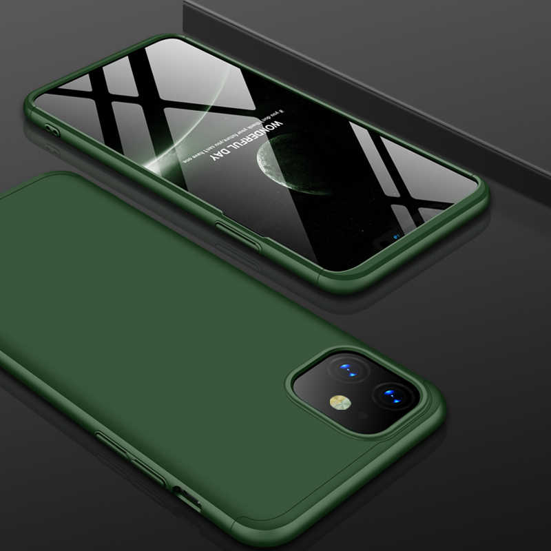 iPhone Uyumlu 11 Kılıf Zore Ays Kapak-Koyu yeşil