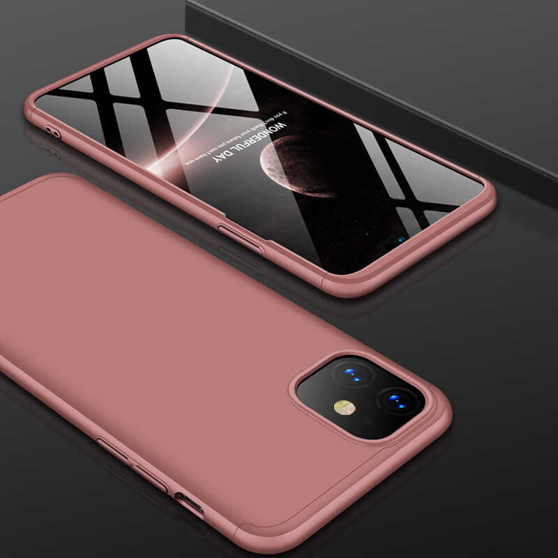 iPhone Uyumlu 11 Kılıf Zore Ays Kapak-Rose gold