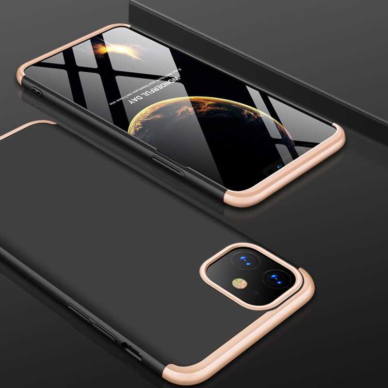 iPhone Uyumlu 11 Kılıf Zore Ays Kapak-Siyah-gold