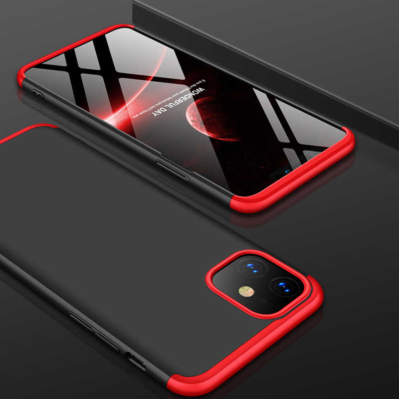 iPhone Uyumlu 11 Kılıf Zore Ays Kapak-Siyah-kırmızı