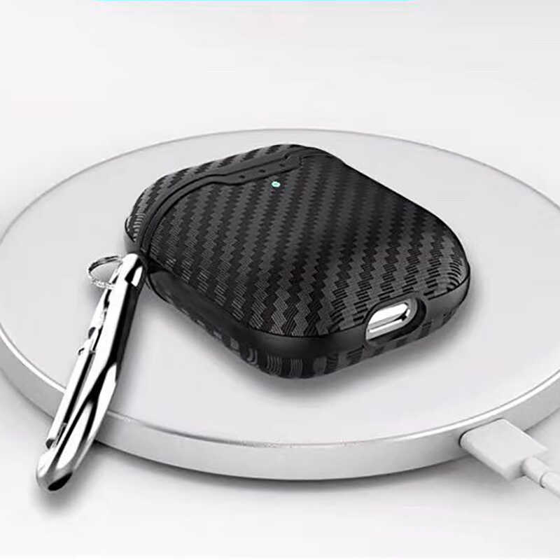 Airpods Uyumlu Kılıf Zore Airbag 04 Silikon-Siyah