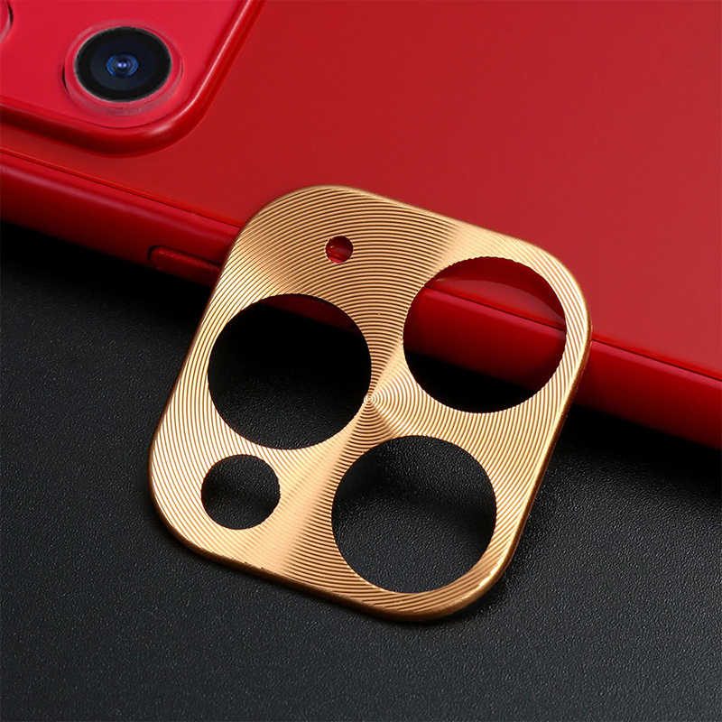 iPhone Uyumlu 11 Pro Max Zore Metal Kamera Koruyucu-Gold