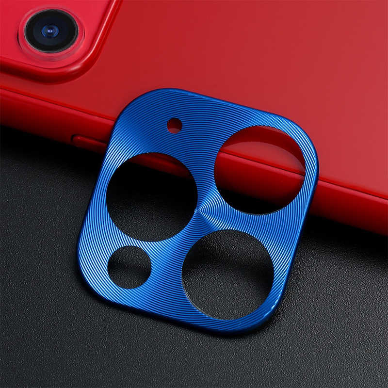 iPhone Uyumlu 11 Pro Max Zore Metal Kamera Koruyucu-Mavi