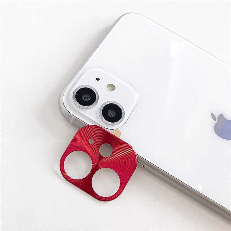 iPhone Uyumlu 11 Zore Metal Kamera Koruyucu-Kırmızı