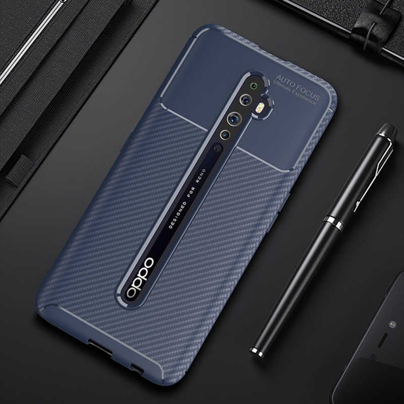 Oppo Reno 2 Kılıf Zore Negro Silikon Kapak-Lacivert