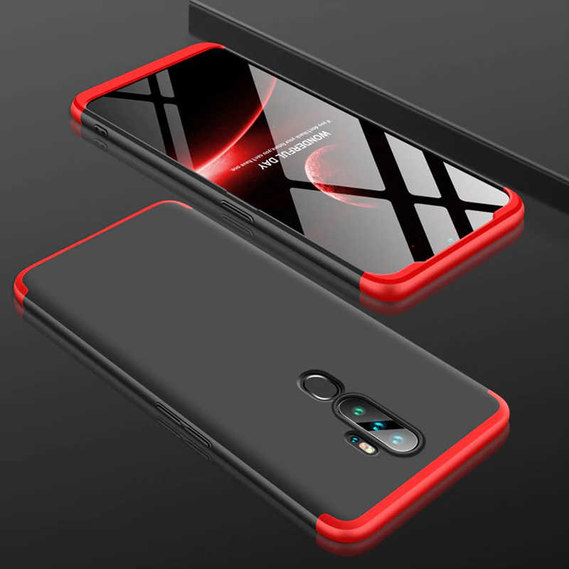 Oppo A5 2020 Kılıf Zore Ays Kapak-Siyah-kırmızı