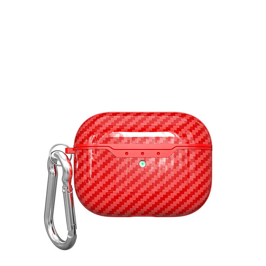 Airpods Uyumlu Pro Kılıf Zore Airbag 05 Silikon-Kırmızı