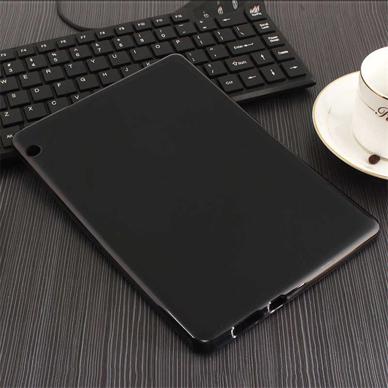 Huawei Uyumlu T5 10 inç Kılıf Zore Tablet Süper Silikon Kapak-Siyah