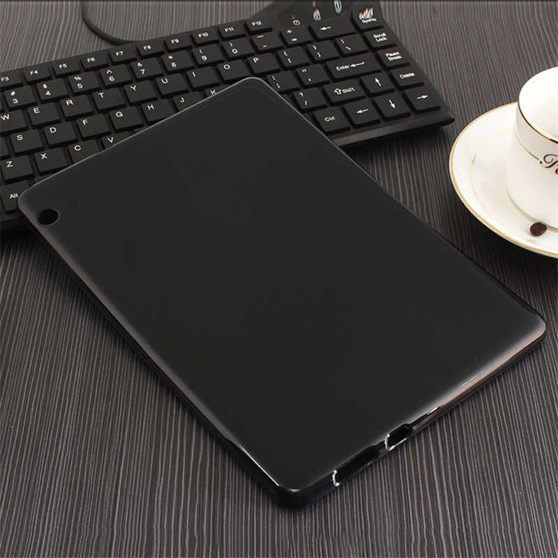 Huawei Uyumlu T5 10 inç Kılıf Zore Tablet Süper Silikon Kapak-Siyah