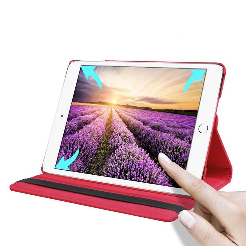 iPad Uyumlu 10.2 (8.Nesil) Zore Dönebilen Standlı Kılıf-Kırmızı