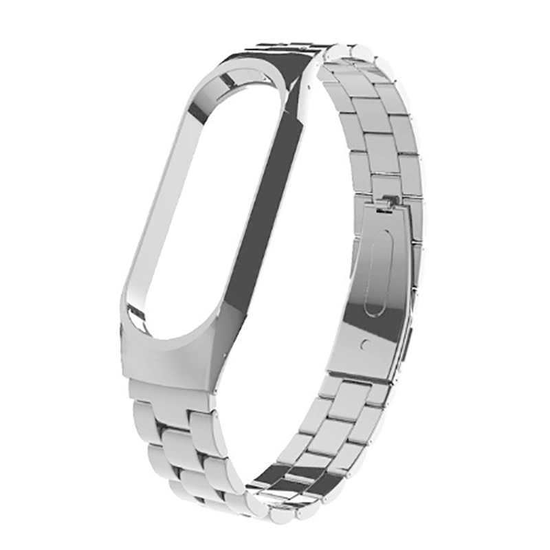 Xiaomi Uyumlu  Mi Band 4 KRD-05 Metal Kordon-Gümüş