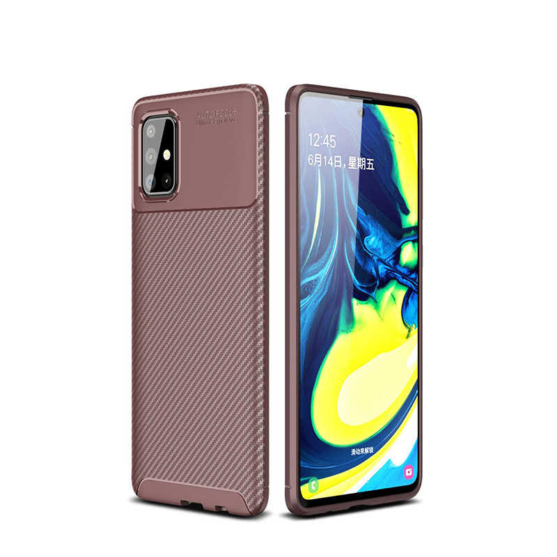 Galaxy Uyumlu A71 Kılıf Zore Negro Silikon Kapak-Kahverengi