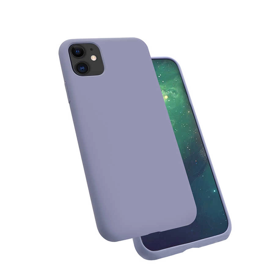 iPhone Uyumlu 11 Kılıf Zore Silk Silikon-Lila