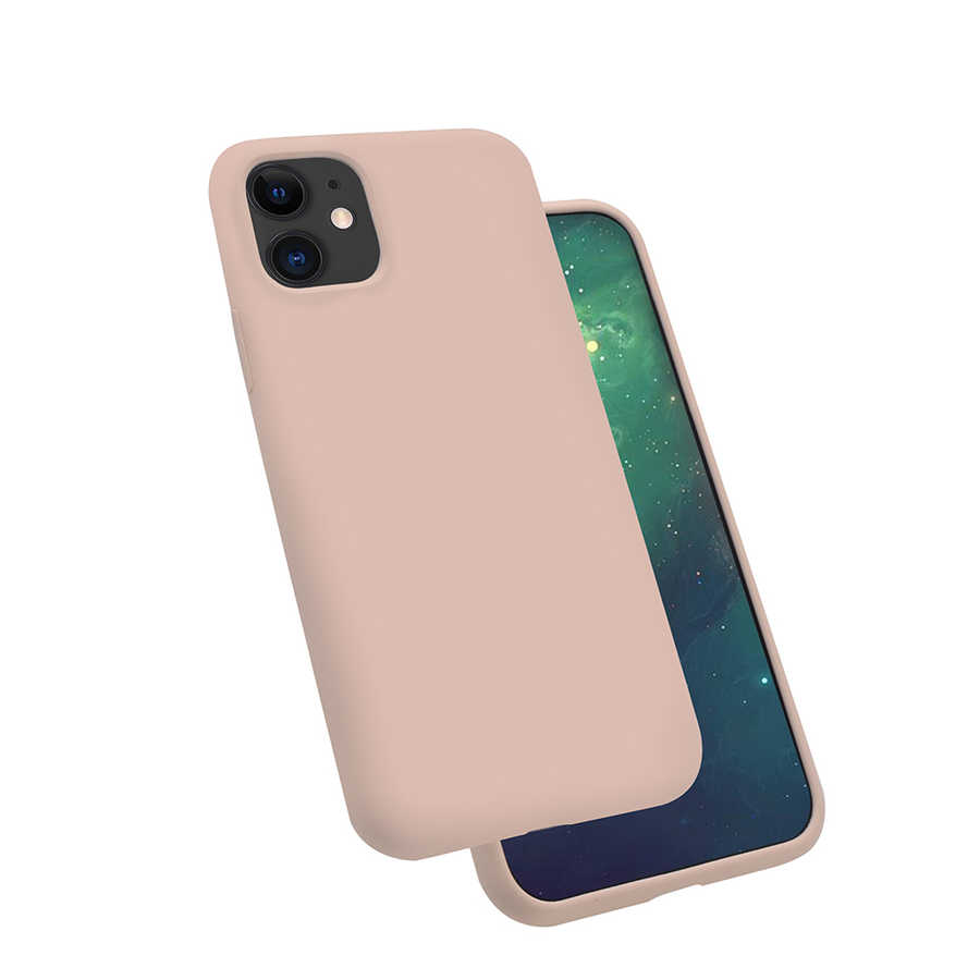 iPhone Uyumlu 11 Kılıf Zore Silk Silikon-Pembe