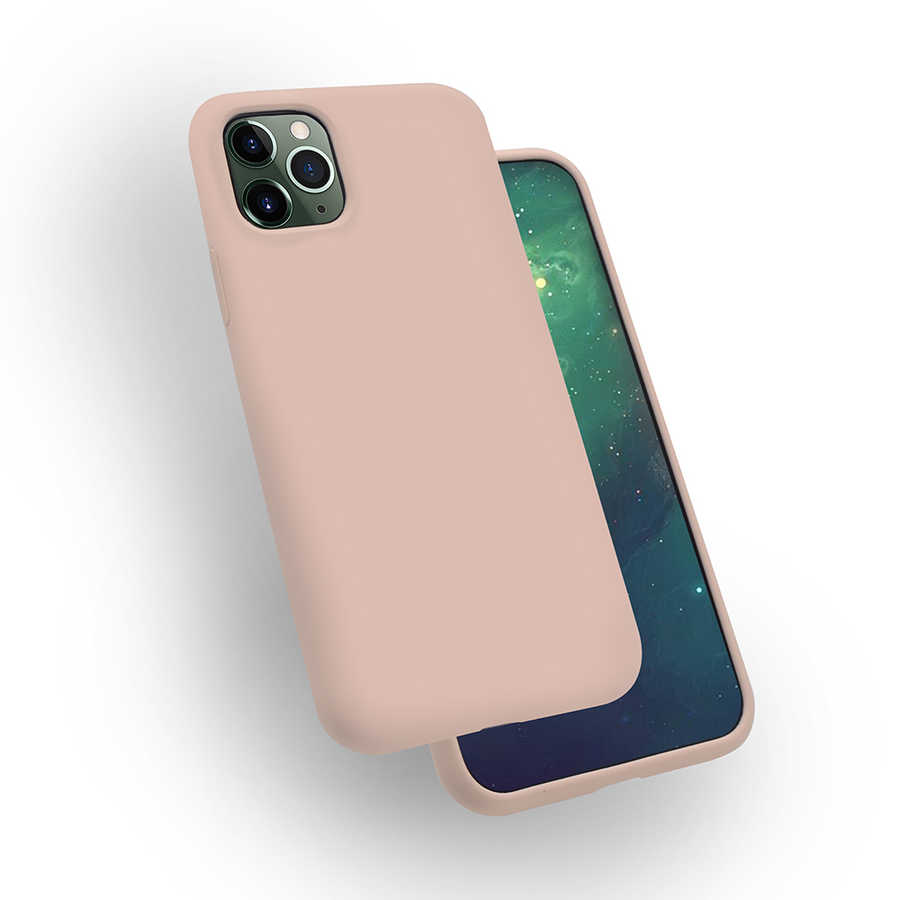 iPhone Uyumlu 11 Pro Max Kılıf Zore Silk Silikon-Pembe