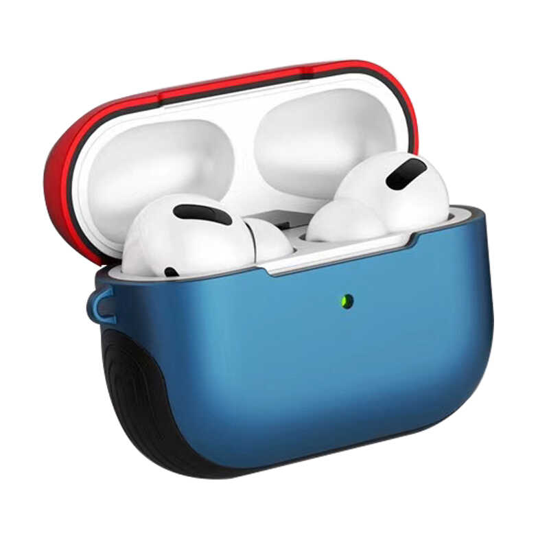 Airpods Uyumlu Pro Kılıf Zore Shockproof Silikon-Mavi-kırmızı