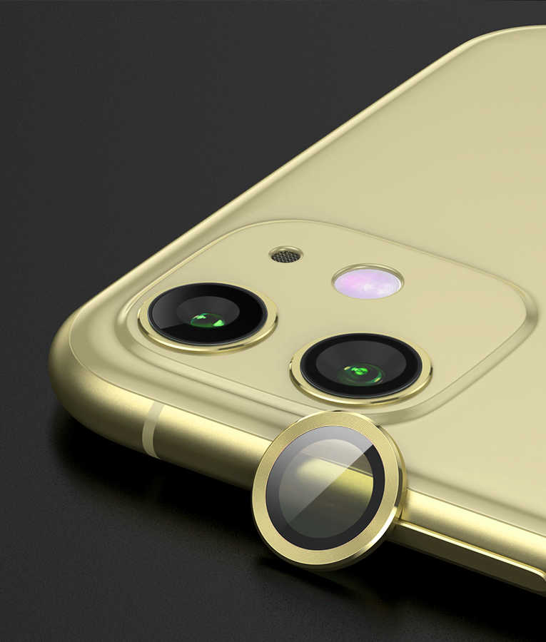 iPhone Uyumlu 11 Zore CL-01 Kamera Lens Koruyucu-Sarı