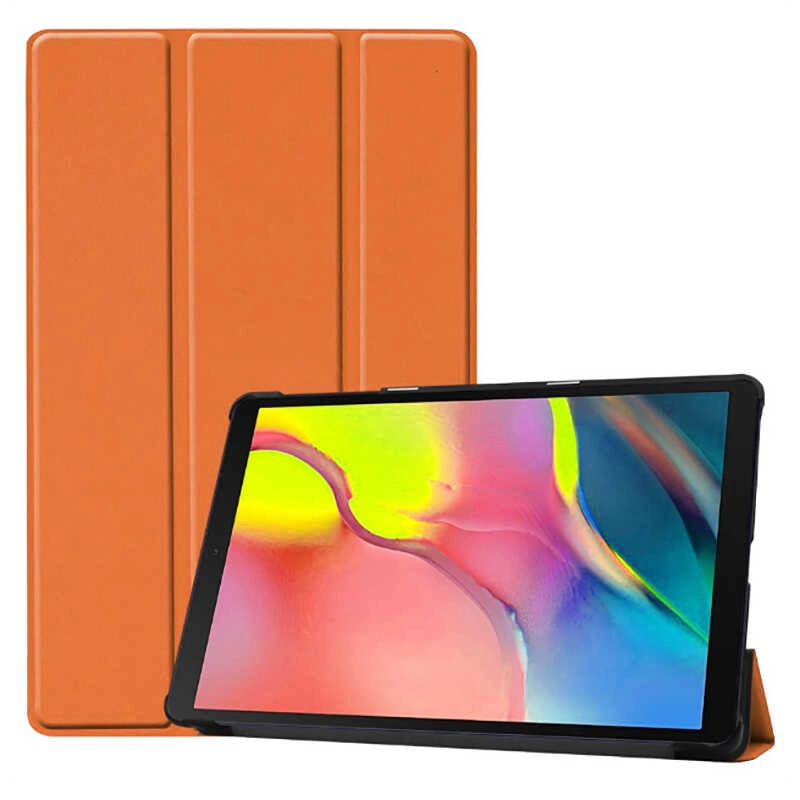 Galaxy Uyumlu Tab A 8.0 (2019) T290 Zore Smart Kapak Standlı 1-1 Kılıf-Turuncu