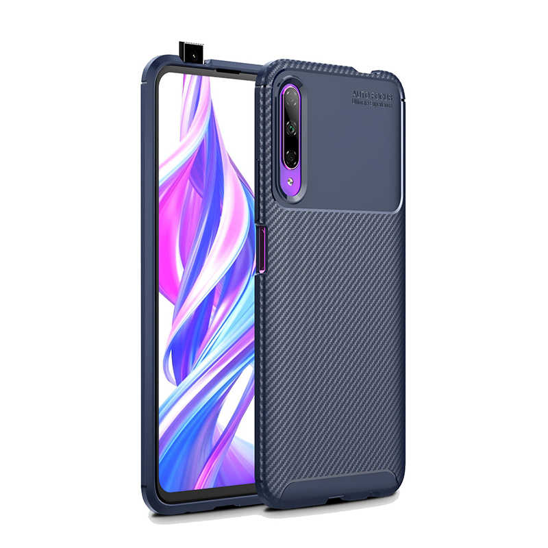 Huawei Uyumlu P Smart Pro 2019 Kılıf Zore Negro Silikon Kapak-Lacivert