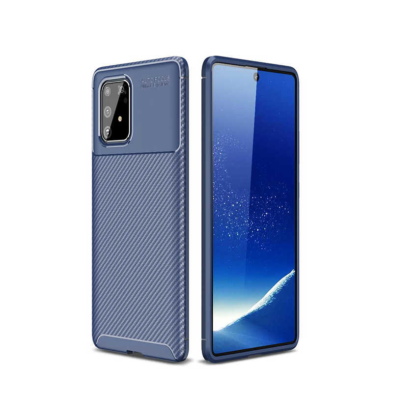 Galaxy Uyumlu A91 (S10 Lite) Kılıf Zore Negro Silikon Kapak-Lacivert