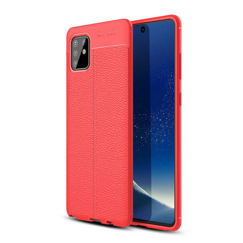 Galaxy Uyumlu A81 (Note 10 Lite) Kılıf Zore Niss Silikon Kapak-Kırmızı