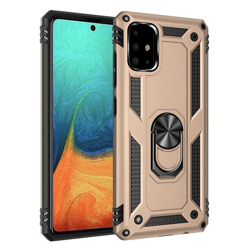 Galaxy Uyumlu A71 Kılıf Zore Vega Kapak-Gold