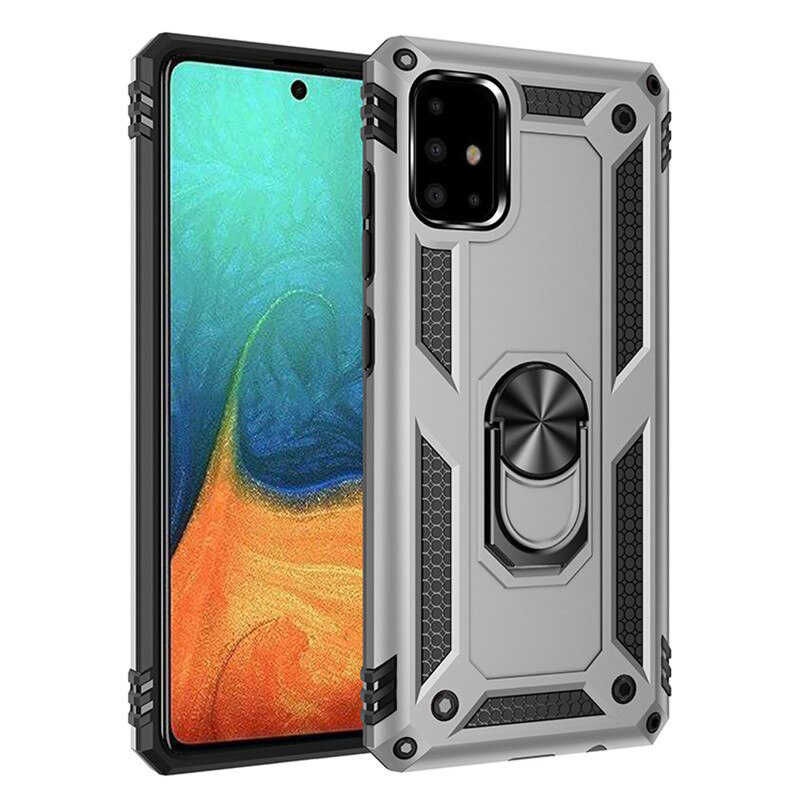 Galaxy Uyumlu A71 Kılıf Zore Vega Kapak-Gri