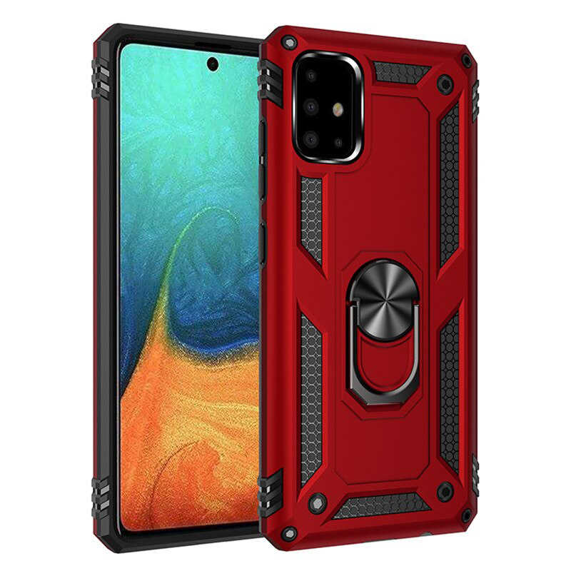 Galaxy Uyumlu A71 Kılıf Zore Vega Kapak-Kırmızı