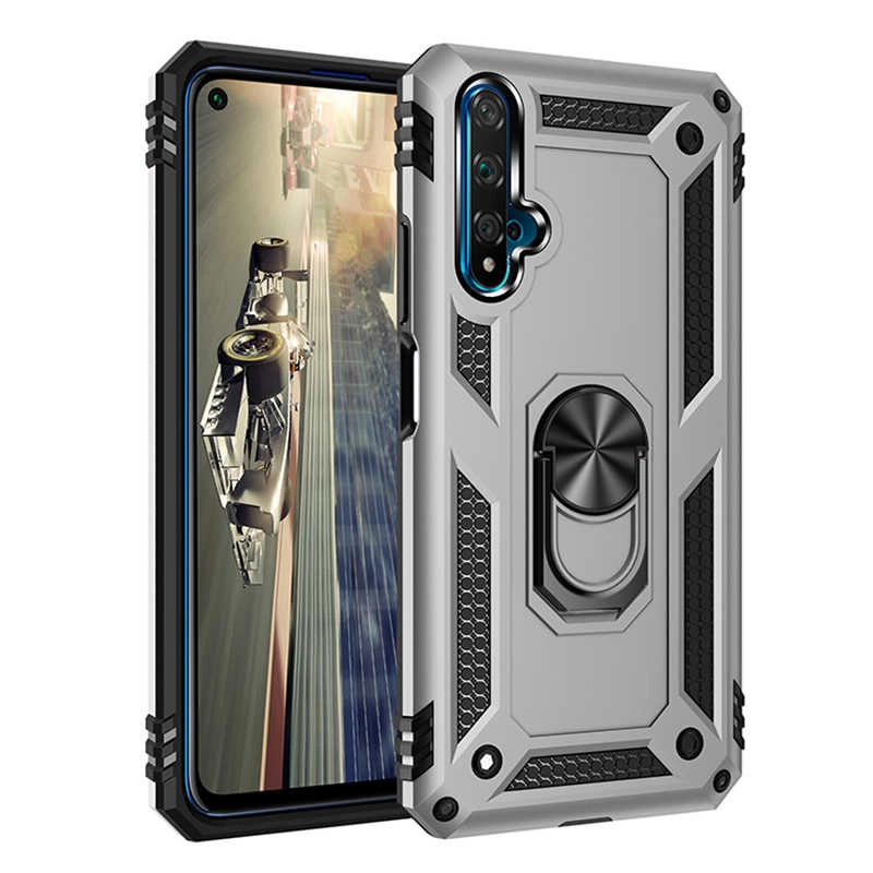 Huawei Uyumlu Honor 20 Kılıf Zore Vega Kapak-Gri