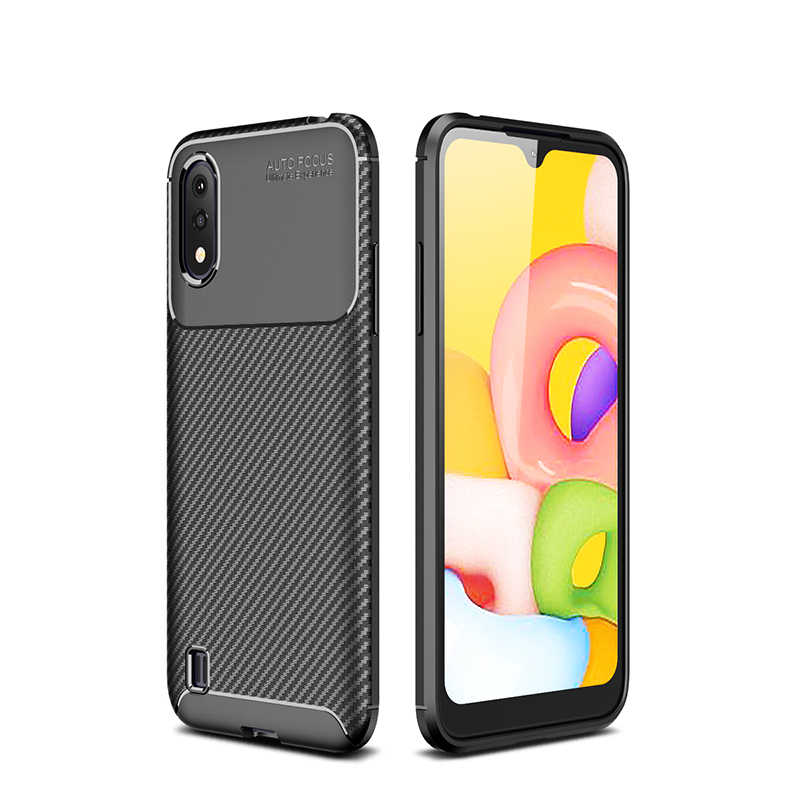 Galaxy Uyumlu A01 Kılıf Zore Negro Silikon Kapak-Siyah