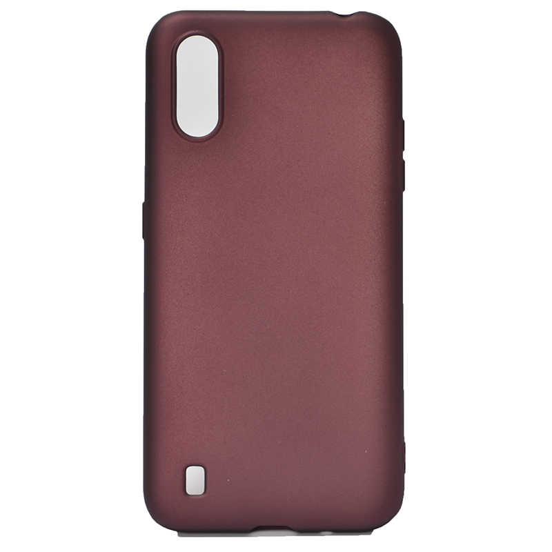 Galaxy Uyumlu A01 Kılıf Zore Premier Silikon Kapak-Mürdüm