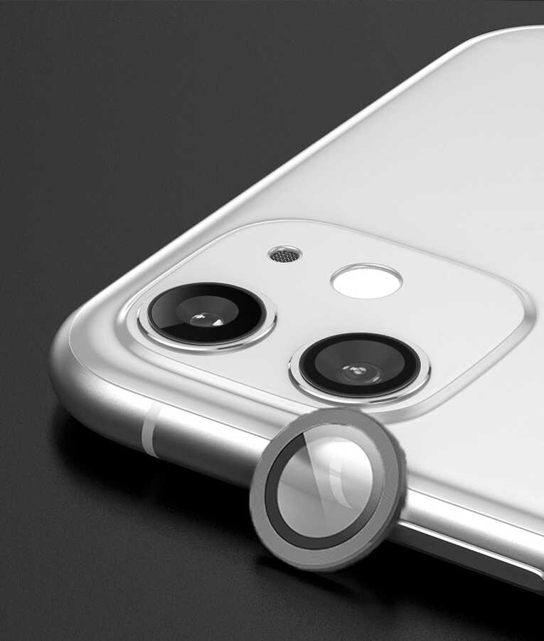 iPhone Uyumlu 11 Zore CL-02 Kamera Lens Koruyucu-Gri