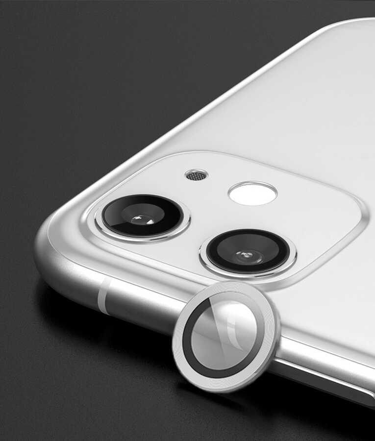 iPhone Uyumlu 11 Zore CL-02 Kamera Lens Koruyucu-Gümüş