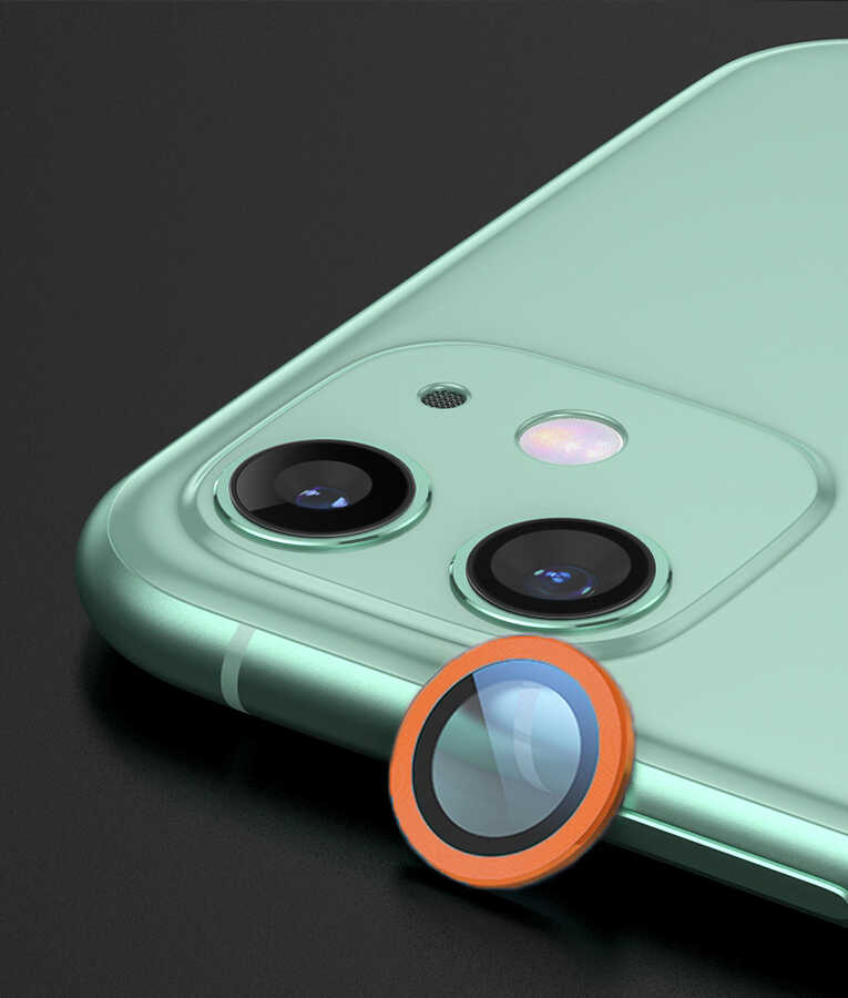 iPhone Uyumlu 11 Zore CL-02 Kamera Lens Koruyucu-Turuncu