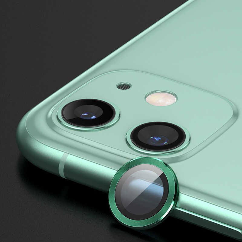 iPhone Uyumlu 11 Zore CL-02 Kamera Lens Koruyucu-Yeşil