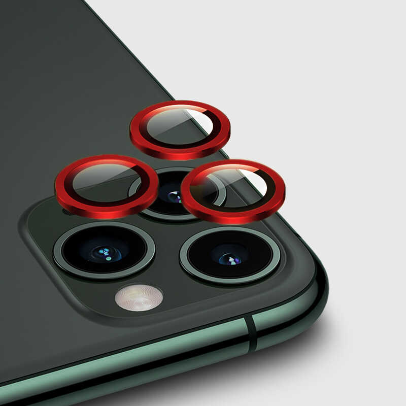 iPhone Uyumlu 11 Pro Zore CL-02 Kamera Lens Koruyucu-Kırmızı