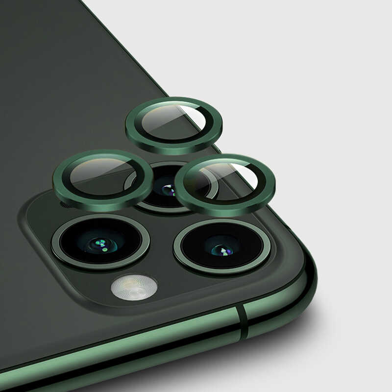 iPhone Uyumlu 11 Pro Max Zore CL-02 Kamera Lens Koruyucu-Yeşil