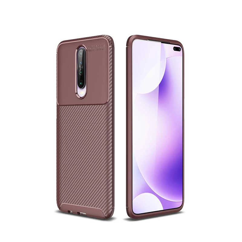 Xiaomi Uyumlu  Redmi K30 Kılıf Zore Negro Silikon Kapak-Kahverengi