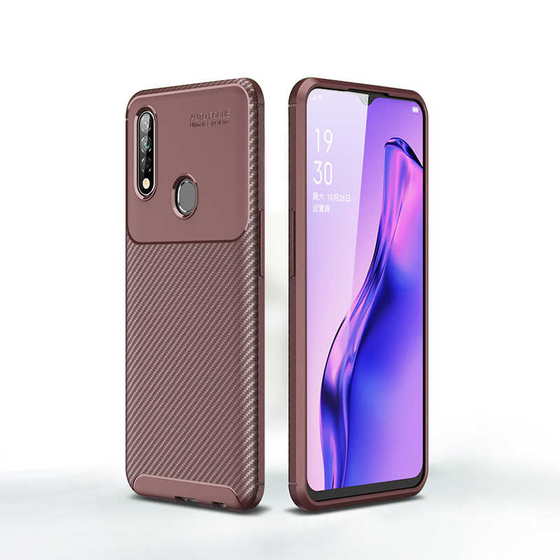 Oppo A31 Kılıf Zore Negro Silikon Kapak-Kahverengi