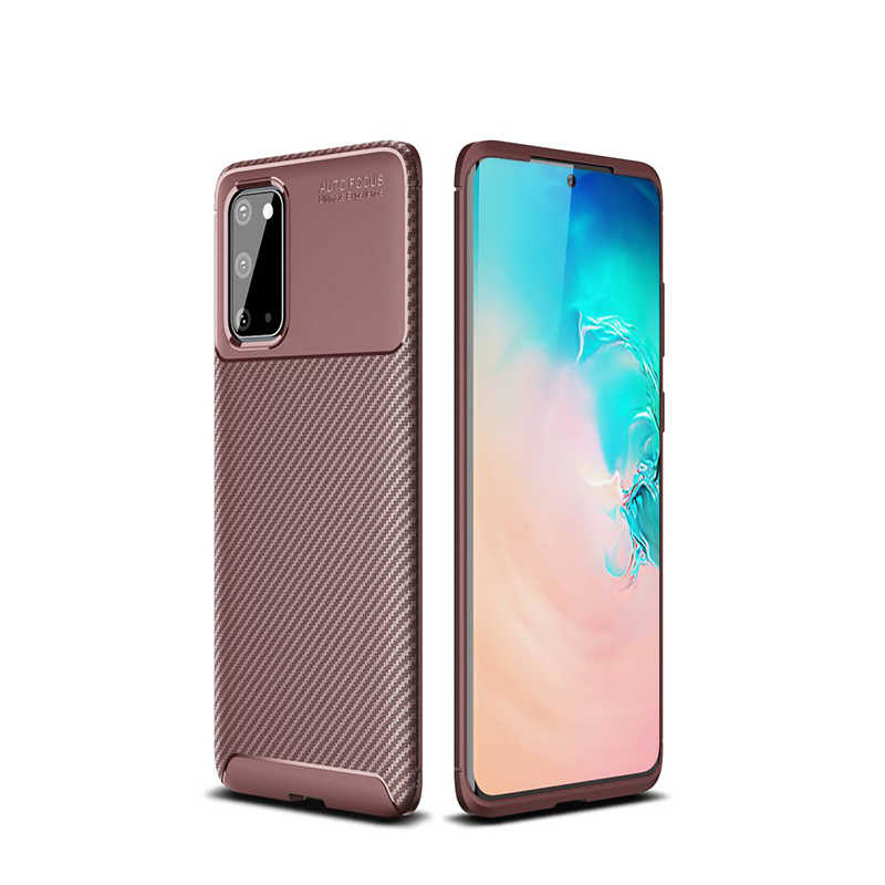 Galaxy Uyumlu S20 Kılıf Zore Negro Silikon Kapak-Kahverengi