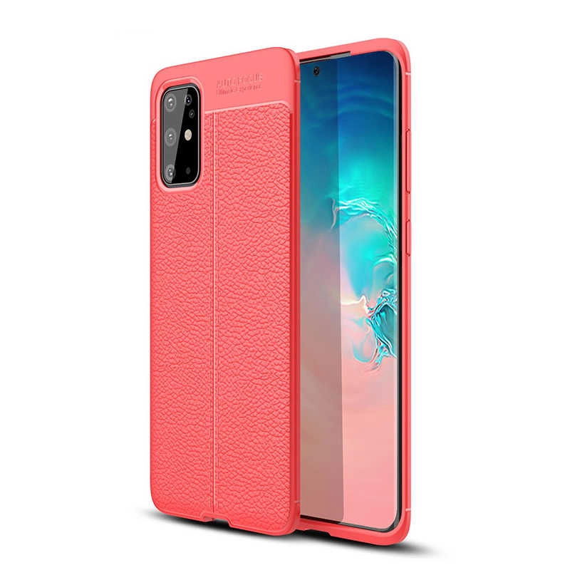 Galaxy Uyumlu S20 Plus Kılıf Zore Niss Silikon Kapak-Kırmızı