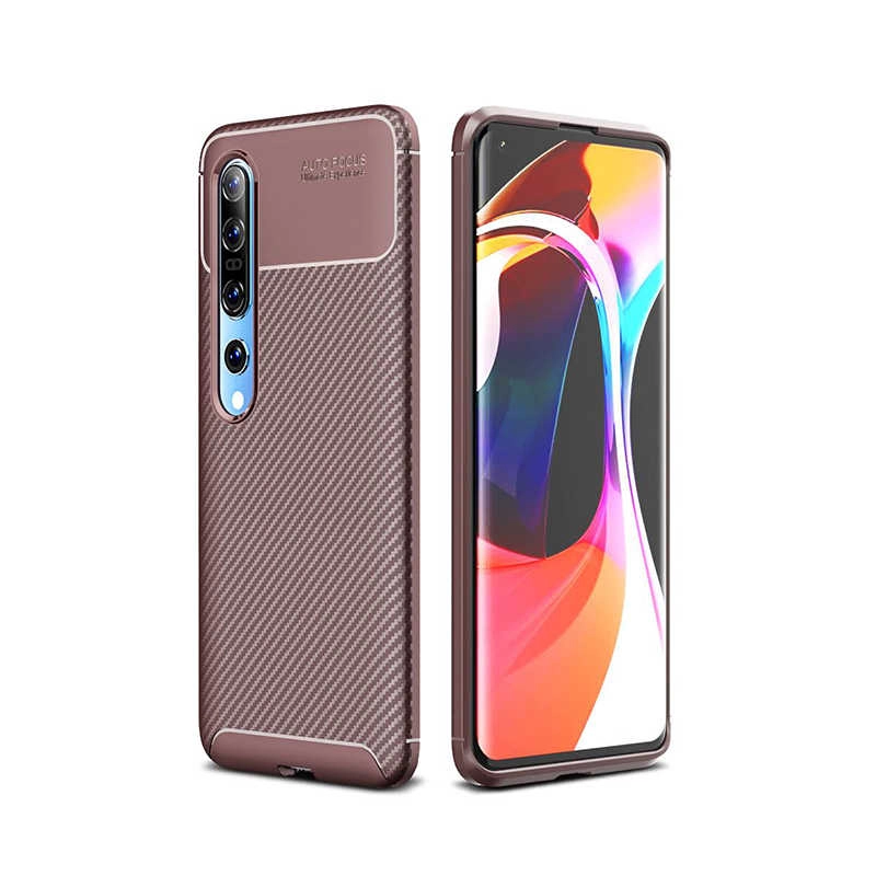 Xiaomi Uyumlu  Mi 10 Kılıf Zore Negro Silikon Kapak-Kahverengi