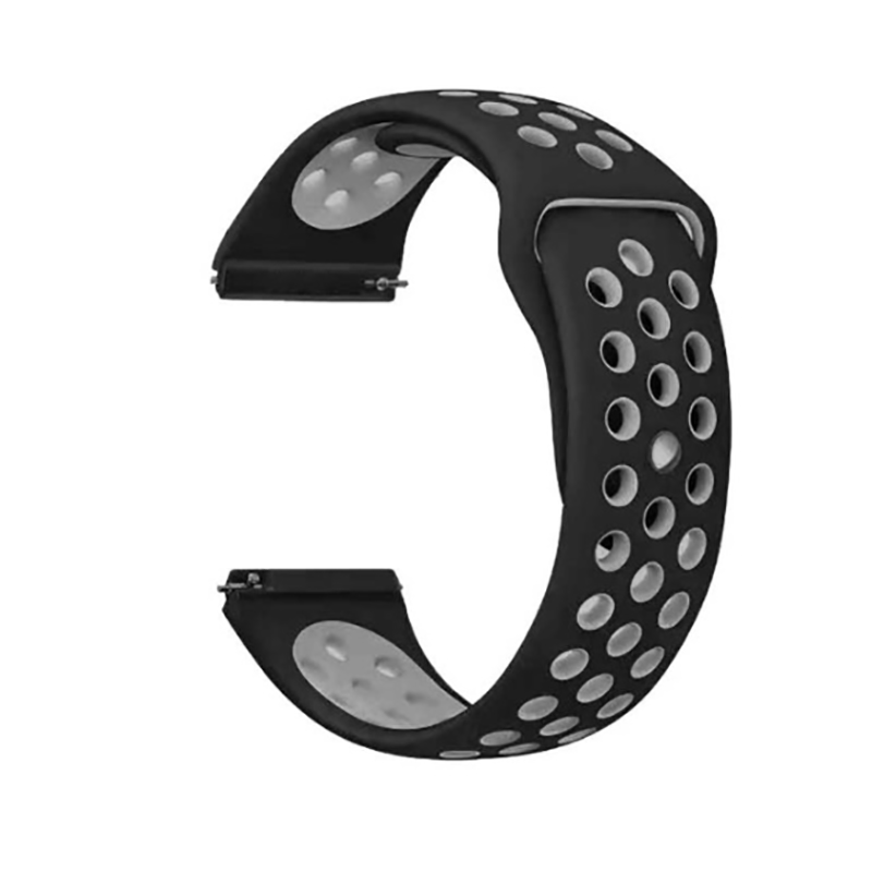 Xiaomi Uyumlu  Amazfit Pace KRD-02 Silikon Kordon-Siyah-gri