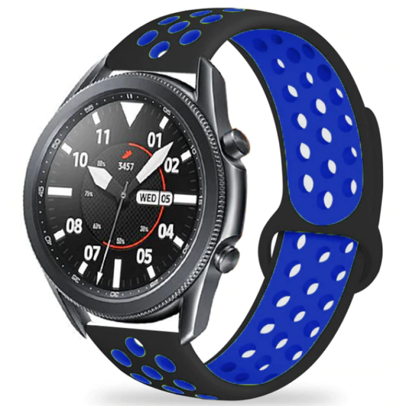 Xiaomi Uyumlu  Amazfit Pace KRD-02 Silikon Kordon-Siyah-mavi